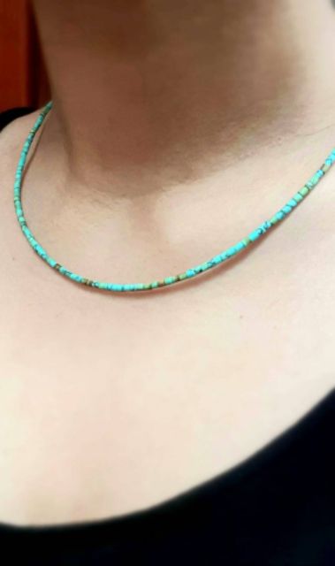 สร้อยคอหินเทอร์ควอยส์-หินแท้ธรรมชาติ-หินมงคล-turquoise-necklace