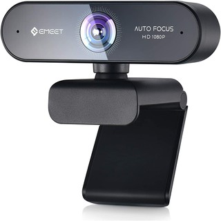 eMeet Nova Webcam with Microphone - Autofocus 96° View Portable Webcam 1080P w/2 De-Noise Mics, Plug & Play USB Webcam