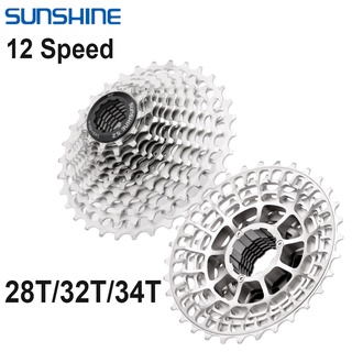 Sunshine เฟืองหลังจักรยาน 12 ความเร็ว 11T-28T 32T 34T 12V K7 12S น้ําหนักเบา สําหรับ Shimano M6100