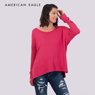American Eagle Oversized Plush Long-Sleeve T-Shirt เสื้อยืด ผู้หญิง โอเวอร์ไซส์ แขนยาว (EWTS 037-7538-500)