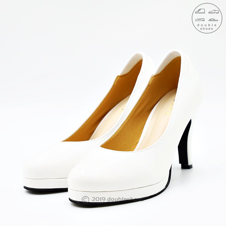 ภาพสินค้ารองเท้าคัทชู ส้นสูง 3.5 นิ้ว ส้นแหลม เสริมพื้น บุนุ่ม รุ่น YA-88029 สีขาว ไซส์ 35-40 จากร้าน doubleshoes บน Shopee ภาพที่ 1