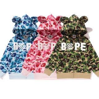 เสื้อกันหนาวแขนยาว มีฮู้ด ลาย Violent bear Joint Bape สไตล์สตรีท สําหรับเด็กผู้ชาย และเด็กผู้หญิง