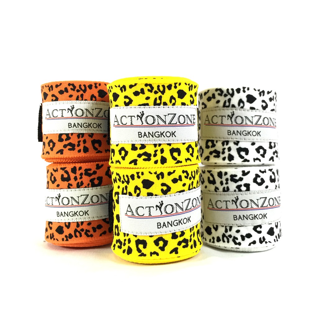 ภาพหน้าปกสินค้าMuay Thai Handwraps leopard series ผ้าพันมือลายเสือดาว (ราคาต่อคู่)