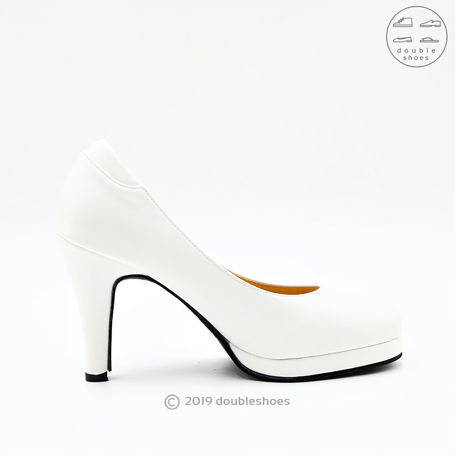 ภาพสินค้ารองเท้าคัทชู ส้นสูง 3.5 นิ้ว ส้นแหลม เสริมพื้น บุนุ่ม รุ่น YA-88029 สีขาว ไซส์ 35-40 จากร้าน doubleshoes บน Shopee ภาพที่ 4