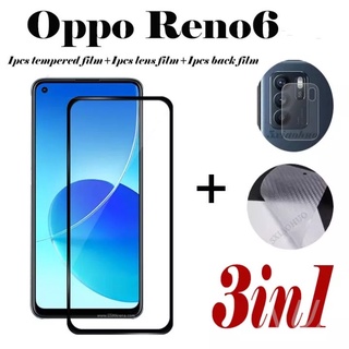 ส่งจากไทย ฟิล์ม OPPO Reno6Z 5G Reno 6 5G ชุด3in1 ฟิล์มเลนส์กล้อง ฟิล์มกระจกเต็มจอขอบดำ ฟิล์มหลัง ฟิล์มกันกระแทก