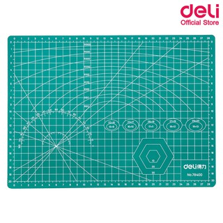 Deli 78400 Cutting Mat PVC A4 แผ่นรองตัดกระดาษ สีเขียว แบบสองด้าน PVC ขนาด A4 (30 x 22cm) อุปกรณ์สำนักงาน แผ่นรองตัด