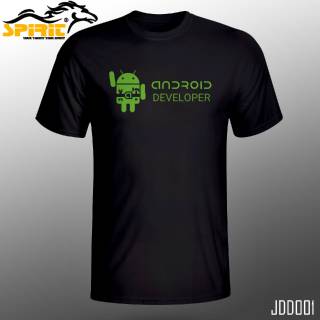 เสื้อยืด ตัวสั้น ลาย Spirit Android Developer ไซซ์ S~XXXL