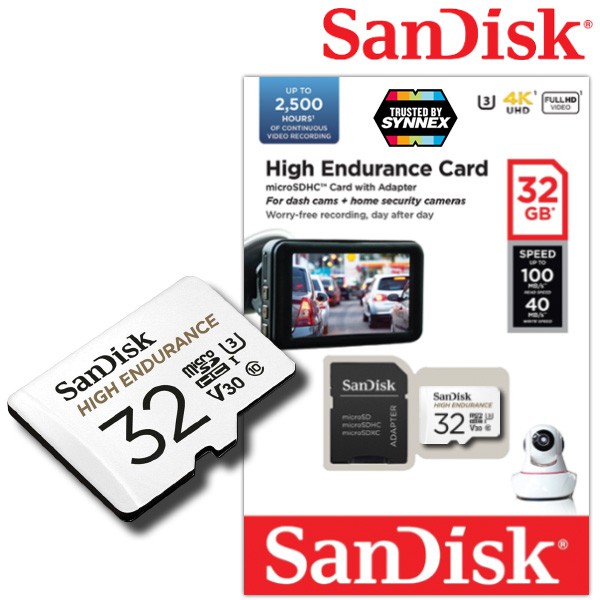 ภาพหน้าปกสินค้าSanDisk High Endurance 32GB microSD Card (SDSQQNR_032G_GN6IA) เมมโมรี่ การ์ด แซนดิสก์ กล้องติดรถยนต์ กล้องวงจรปิด Synnex จากร้าน sjcam_officialstore บน Shopee