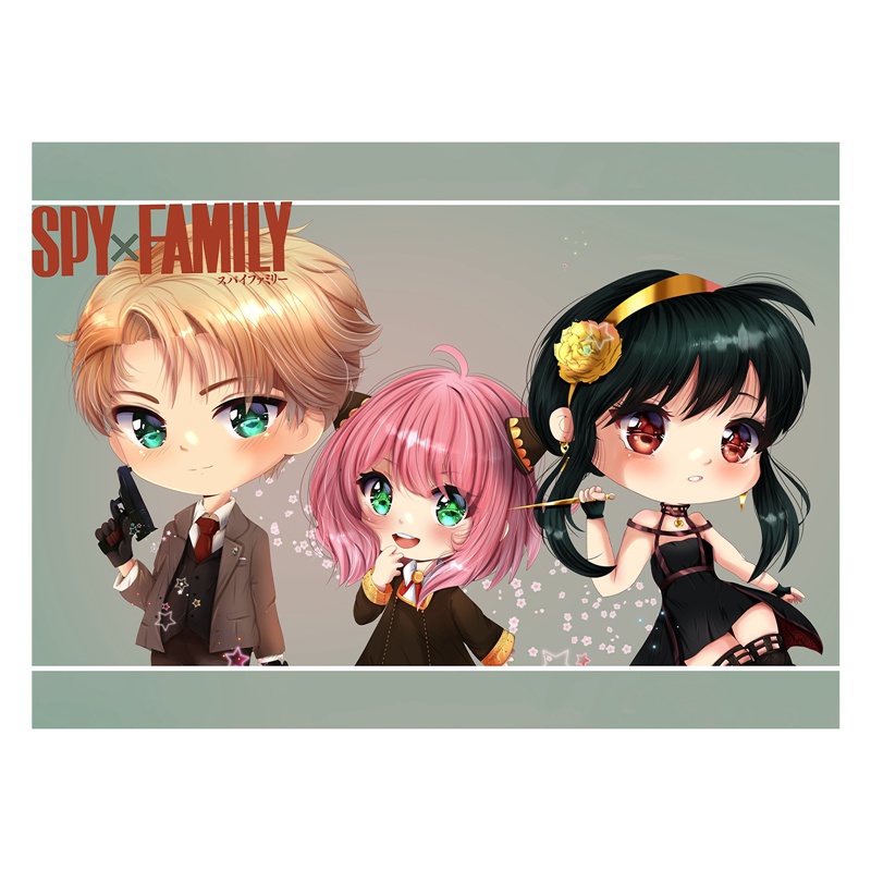 โปสเตอร์ผ้าไหม-พิมพ์ลาย-spy-family-ขนาด-a3-สําหรับครอบครัว