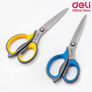 Deli 77759 Scissors กรรไกรสเตนเลส สำหรับตัดกระดาษและผ้า ขนาด 170 mm (6 3/5 นิ้ว) แพ็ค 12 ชิ้น อุปกรณ์ตัด อุปกรณ์สำนักงาน