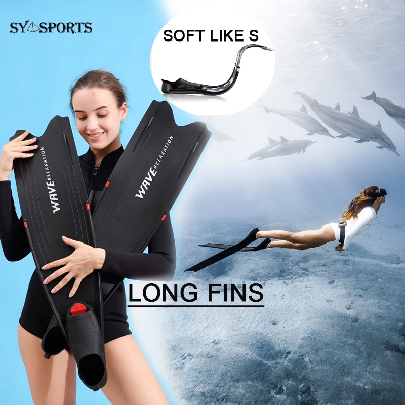 diving-fin-ตีนกบ-ครีบดำน้ำ-อุปกรณ์ดำน้ำ-ของมืออาชีพ-สำหรับผู้ใหญ่-long-free-diving-fins