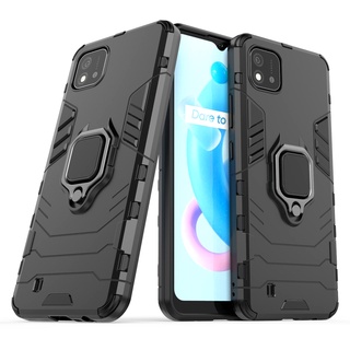 เคส Realme C11 2021 ฮาร์ดเคสกันกระแทกเคสโทรศัพท์ Hybrid Armor Shockproof Ring Phone Case Realme C11 RealmeC11 2021 Cover Stand