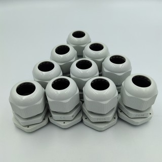 PG-16 NYLON CABLE GLAND ไนล่อน เคเบิ้ลแกลนCable range: 10-14 IP68  ดำ/ขาว แพ็คละ 20ตัว