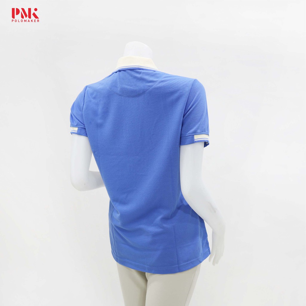 ภาพหน้าปกสินค้าเสื้อโปโล สีฟ้าเข้มปกขาว PK024 - Polomaker จากร้าน pmkpolomaker บน Shopee