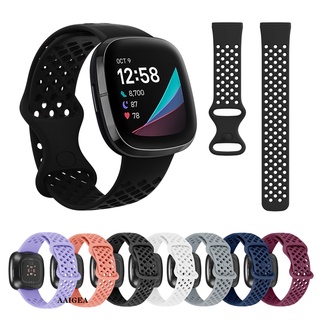 สายนาฬิกาข้อมือ ซิลิโคนนิ่ม ระบายอากาศ สําหรับ Fitbit Versa 3 Fitbit Sense