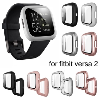 เคสป้องกันนาฬิกาข้อมือ PC ฟิล์มกระจกนิรภัย รวมทุกอย่าง สําหรับ Fitbit versa 2 versa2