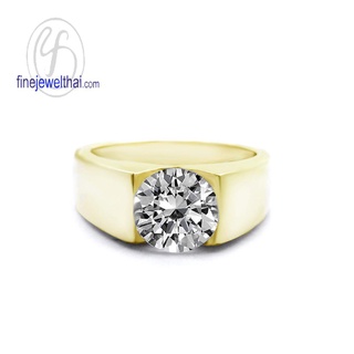 Finejewelthai-แหวนเพชร-แหวนเงิน-เพชรสังเคราะห์-เงินแท้925-Diamond-CZ-Silver-Ring-R1104cz-g/ pg
