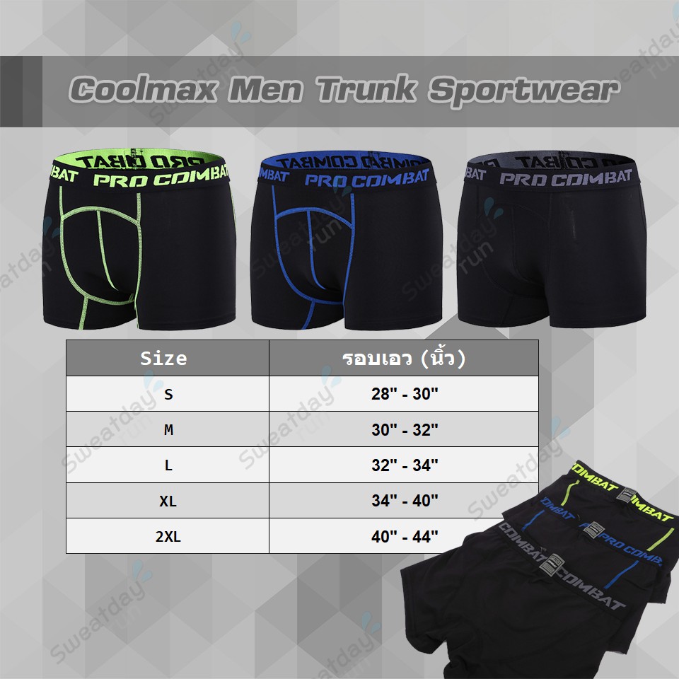 ภาพหน้าปกสินค้ากางเกงใน คูลแม๊กซ์ สำหรับเล่นกีฬา  Coolmax Men Trunk Sportwear จากร้าน watchareeyusung บน Shopee
