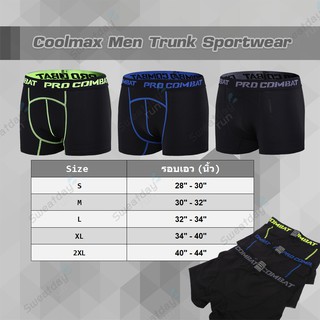ภาพขนาดย่อของภาพหน้าปกสินค้ากางเกงใน คูลแม๊กซ์ สำหรับเล่นกีฬา  Coolmax Men Trunk Sportwear จากร้าน watchareeyusung บน Shopee