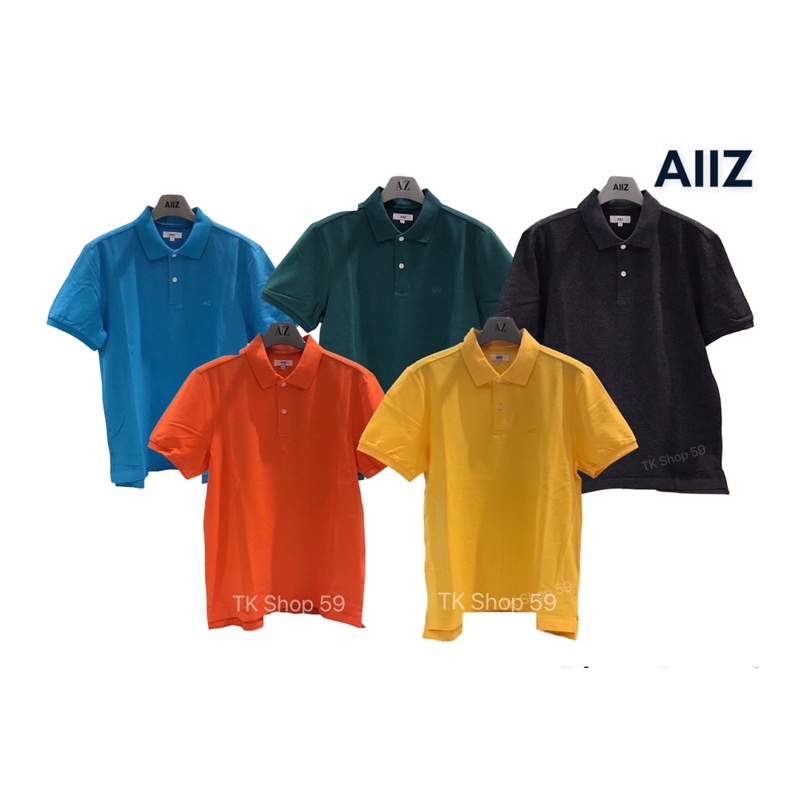 เสื้อโปโลผู้ชาย-ปักaiizผ้าปิเก้-แบรนด์แท้