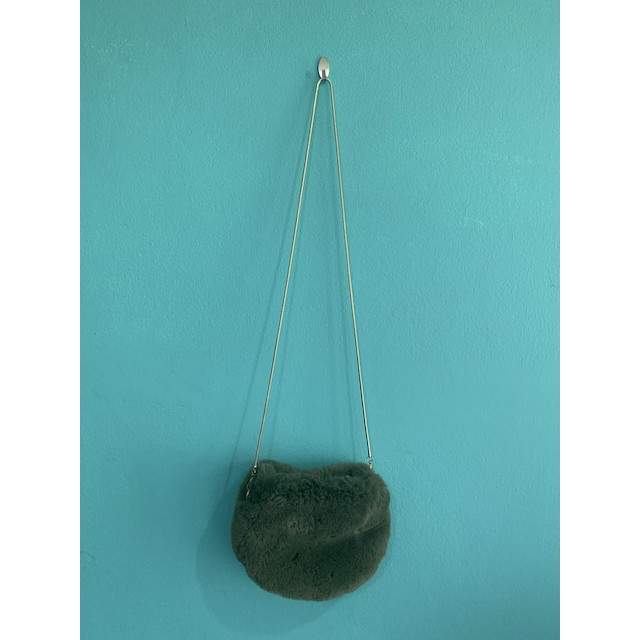 Pomelo กระเป๋าสะพายข้าง Mini Faux Fur Crossbody Bag Green Shopee