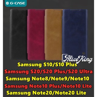 Samsung Note20/Note10/S10/S20/S20 Plus/S20 Ultra G-Case ฉินซีรีส์หนัง PU ปกพลิก กระเป๋าเปิดปิดด้าในใส่บัตรได้