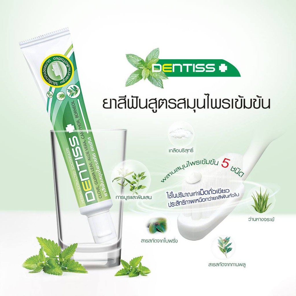 ค่าส่งถูก-ของแท้-ส่งเร็ว-mistine-herbal-extracted-toothpaste-dentiss-40g-ยาสีฟันสมุนไพรสกัด-เดนทิส-มิสทีน