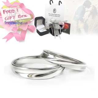 Finejewelthai-แหวนเกลี้ยง-แหวนคู่-แหวนเงินแท้-แหวนแต่งงาน-Couple-Silver-Ring - Gift_set97