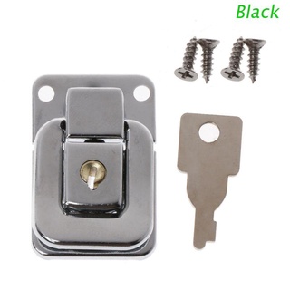 BLACK Metal Jewelry Box Lock Suitcase Buckles Toggle Hasp Latch Catch Clasp With Key