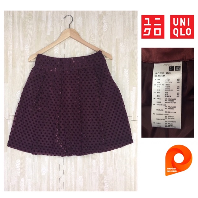 uniqlo-กระโปรง-see-through-ลายจุดมีซับใน-เอว-25-สภาพใหม่เทียบมือ1