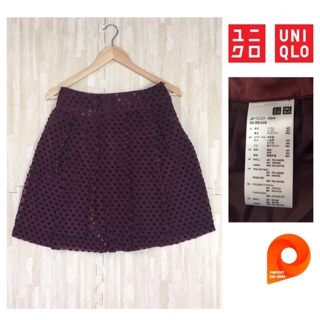 Uniqlo กระโปรง see through ลายจุดมีซับใน เอว 25” สภาพใหม่เทียบมือ1 👍