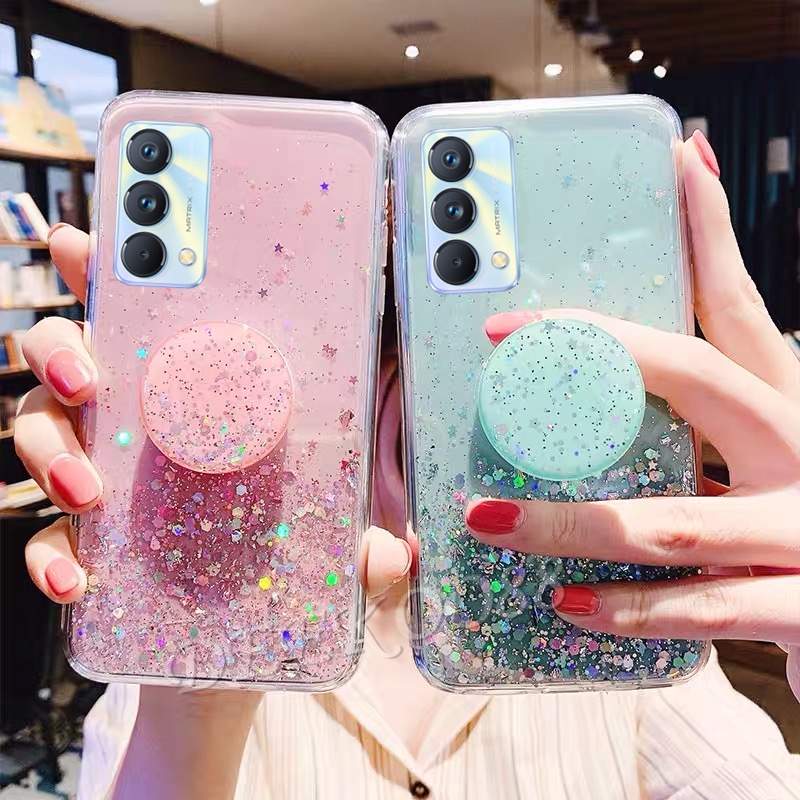 เคสโทรศัพท์-realme-gt-master-edition-bling-phone-case-glitter-star-space-with-stand-holder-tpu-soft-cover-เคส-realmegt-casing