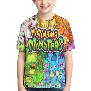 เสื้อยืดแขนสั้นลําลอง ระบายอากาศได้ดี พิมพ์ลาย My Singing Monsters Youth แฟชั่นสําหรับเด็ก