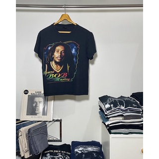 เสื้อยืดผ้าฝ้ายพิมพ์ลายแฟชั่นเสื้อวงมือสอง BOB MARLEY