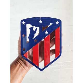 แอตเลติโก มาดริด โลโก้Atletico Madrid เหล็กตัดเลเซอร์ ขนาด18 cm หนา 2.5 mm ทำสีเหมือนจริงใช้สี2k ขนาดพกพา