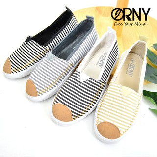 ❤️ เบาใส่สบาย OY901🌈 ORNY(ออร์นี่) รองเท้าผ้าใบแบบสวม ใส่ง่าย รองเท้าผ้าใบแฟชั่นผู้หญิง