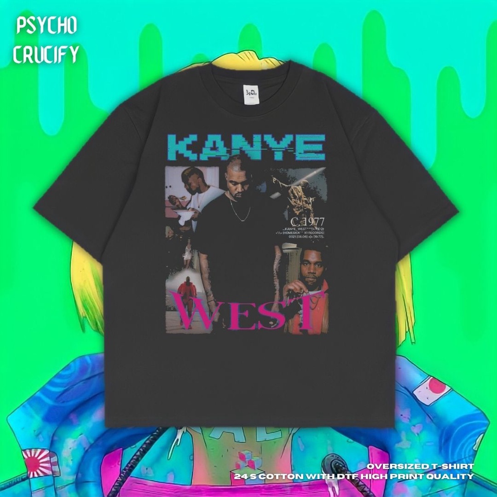 เสื้อยืด-ขนาดใหญ่-พิมพ์ลาย-kanye-west-psycho-crucify-สีดํา-สีเทาเข้ม-kanye-เสื้อเชิ้ต-สไตล์ตะวันตก-เสื้อแร็ปเปอร