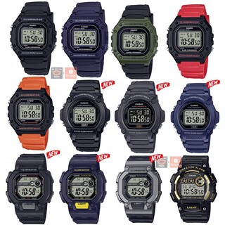 แท้ศูนย์ CMG 100%  รุ่นใหม่ Casio รุ่น W-218H  W218H W219H W-737H W-735H นาฬิกาผู้ชาย/ผู้หญิง ประกัน 1 ปี