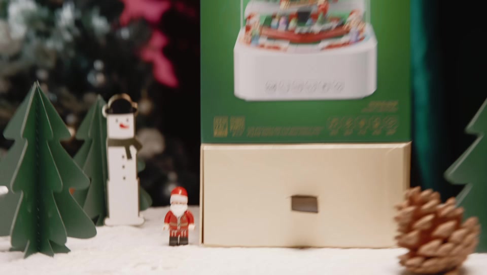 ต้นคริสต์มาสหมุนกล่องดนตรี-hd-บลูทูธเสียงเลโก้สร้างบล็อกของเล่นเด็กผู้ชายเด็กผู้หญิงของขวัญคริสต์มาสที่มีกล่องของขวัญที่สวยงาม