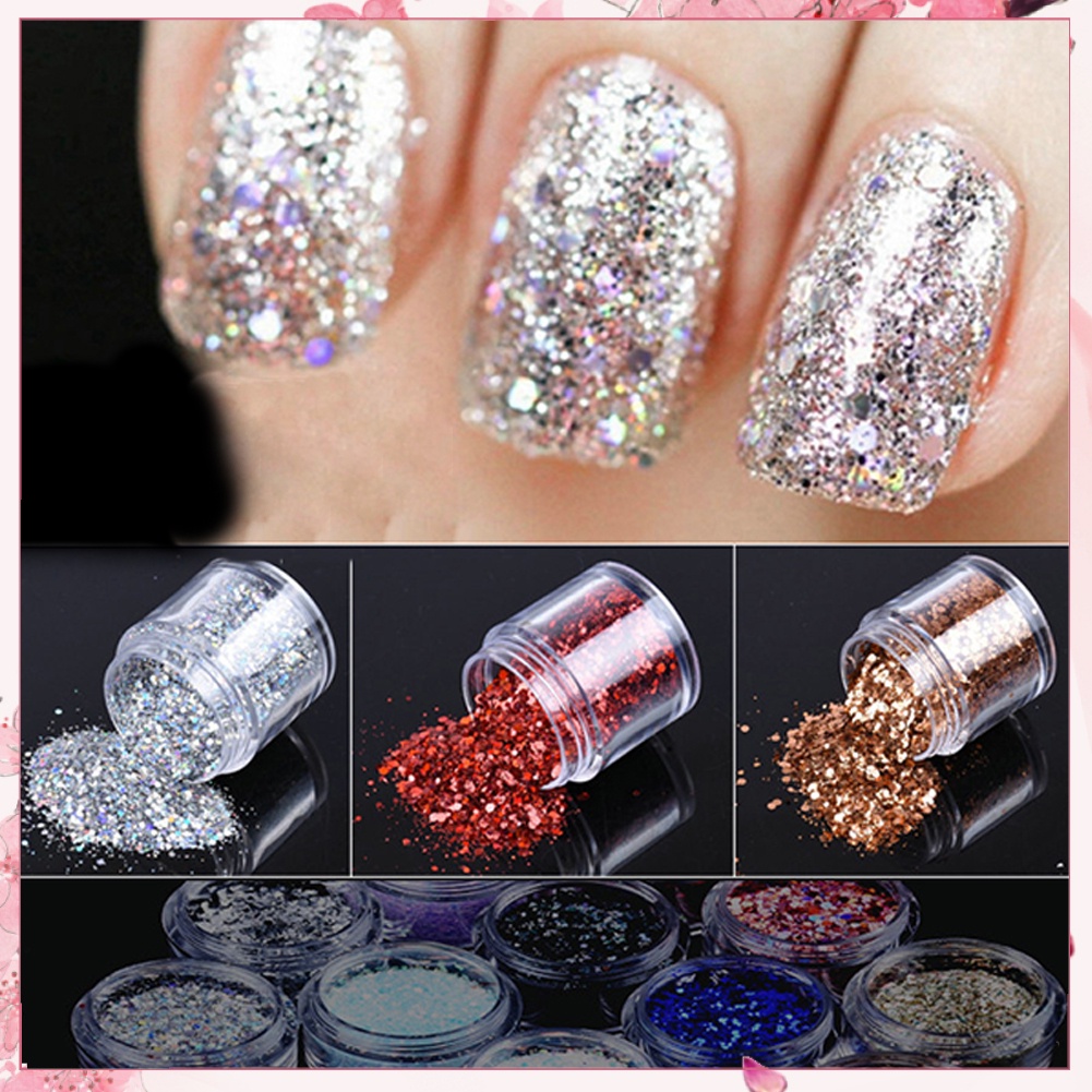 10g Nail Art Glitter Powder Holographic Sequins Manicure DIY Tools