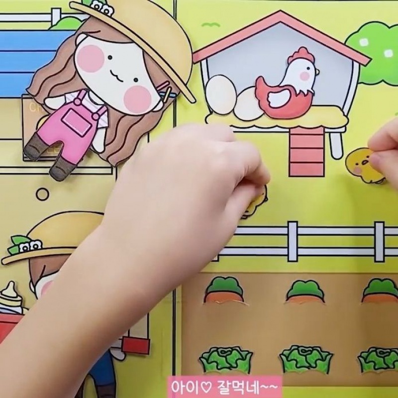 โลก-popular-เกม-diy-แฮนด์เมดเปลี่ยนตุ๊กตากระดาษตลกเด็กพ่อแม่เด็กฟาร์มเรื่องฟิลด์-diy-แฮนด์เมดกึ่งสำเร็จรูปทำหนังสือเงียบ-ๆ-คลายเครียดหนังสือสำหรับเด็กอายุ-2-6-ปีพ่อแม่ลูกทำด้วยมือของเล่น