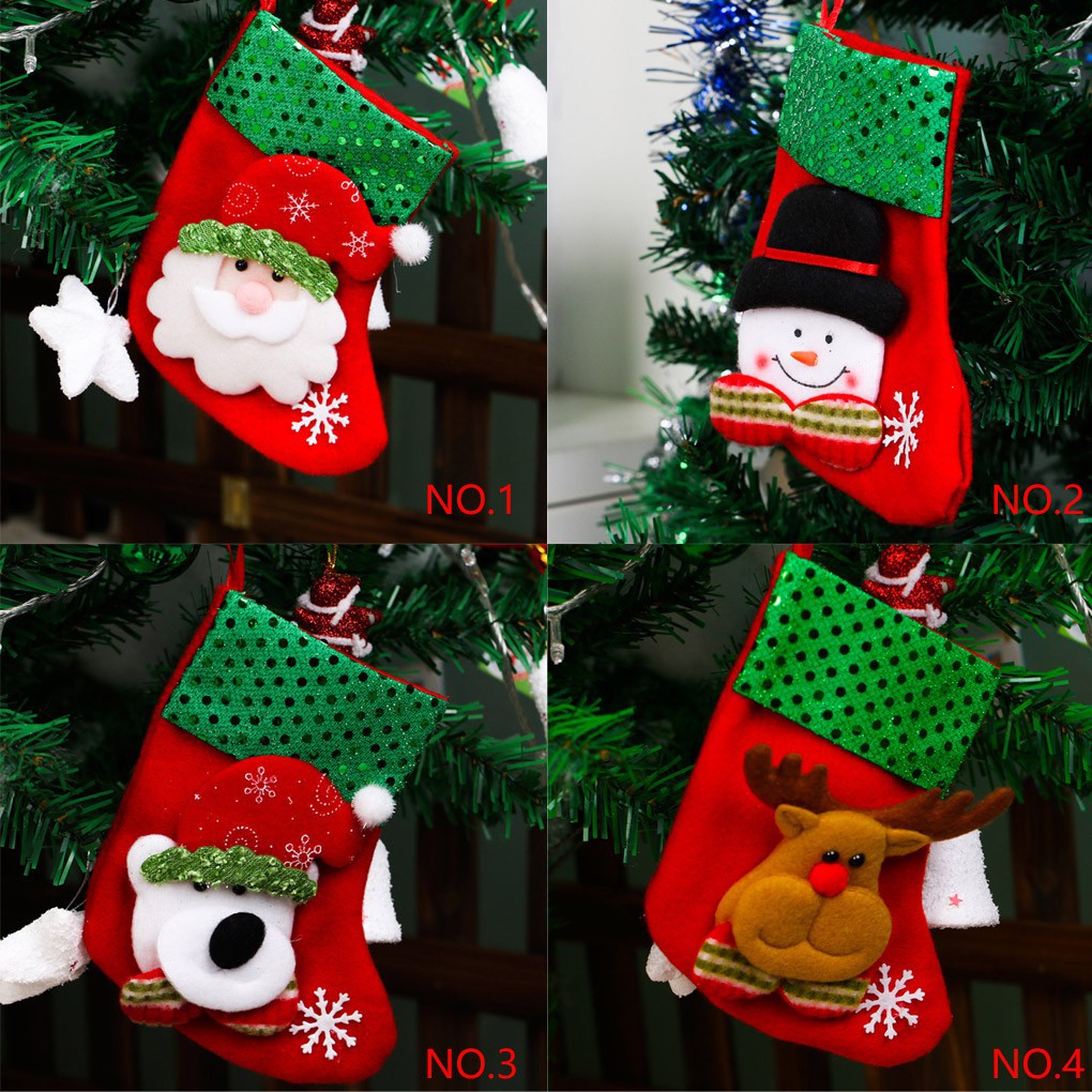 ภาพสินค้าถุงเท้าแขวนตกแต่งต้นคริสต์มาส ของขวัญคริสต์มาส จากร้าน elenxs.th บน Shopee ภาพที่ 1