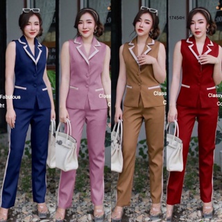 PE17454 Set 2 ชิ้น เซตเสื้อคอปก แขนกุด