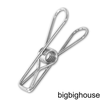 [Biho] Clothes Peg Stainless Steel Drying Hanging Washing Line Clothespins Spring Reusable Hanger Tool Quilt Dressing