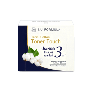 Nu Formula Facial Cotton Toner Touch 100pcs. สำลีแผ่น ประหยัด โทนเนอร์ นู ฟอร์มูล่า แผ่นบาง เนื้อนุ่ม อ่อนโยนต่อผิวหน้า