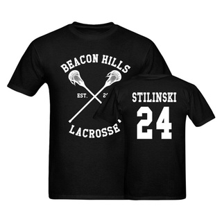 BEACON HILLS LACROSSE เสื้อยืด Mens Wolf Stiles Stilinski Teen 24 เสื้อ Tees Man T เสื้อ