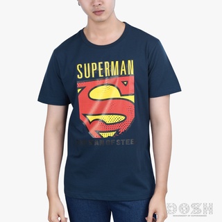 DOSH:MENST-SHIRTSเสื้อยืดคอกลม แขนสั้น ผู้ชาย สีกรม ลิขสิทธิ์ SUPERMAN รุ่นWRSMT5070-NV1