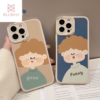 เคสไอโฟน เคส iPhone ซิลิโคนนุ่ม แองเจิลอายขอบเหลี่ยม ครอบคลุมเต็มรูปแบบการป้องกันกล้องเคสกันกระแทกสีกาแฟนมการ์ตูนสไตล์น่