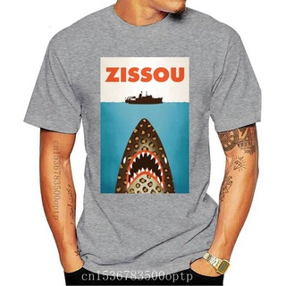 เสื้อยืดผ้าฝ้ายพิมพ์ลายขายดี เสื้อยืด พิมพ์ลาย Life Aquatic Zissou Jaws แฟชั่นสําหรับผู้ชาย 749510