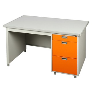 โต๊ะทำงาน โต๊ะทำงานเหล็ก LUCKY WORLD 120 ซม. DX-40-3 OR สีส้ม เฟอร์นิเจอร์ห้องทำงาน เฟอร์นิเจอร์ ของแต่งบ้าน DESK STEEL